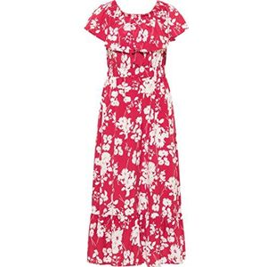 nelice Midi-jurk voor dames met allover-print, rood/wit, S