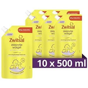 Zwitsal Navulverpakking Zeepvrije Wasgel, voor de gevoelige babyhuid en de handjes - 6 x 500 ml - Voordeelverpakking