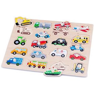 New Classic Toys 10536 - Knoppuzzel Voertuigen, Meerkleurig