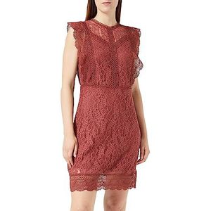 Selected Femme Onlnew Karo Sl Lace Above Knee Dresswvn, Apple Butter, L