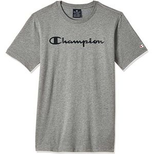 Champion Legacy Classic Logo T-shirt voor jongens, Licht Heather Grey, 13 Jaren