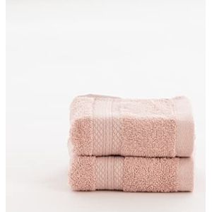 Belum Set van 2 handdoeken, 100% gekamd katoen, 650 g, lichtroze, 30 x 50 cm, sneldrogend, katoenen handdoeken, zeer absorberend