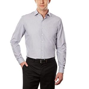Kenneth Cole Unlisted herenoverhemd met slanke pasvorm, ruiten en strepen (patroon), Benzine, 18""-18.5"" Neck 36""-37"" Sleeve