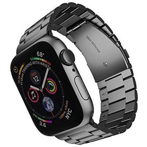 ARTCHE Compatibel met Apple Watch Band 49mm 45mm 44mm 42mm, roestvrijstalen horlogeband Metalen band voor iWatch Band Ultra 2/Ultra/SE/SE2, Series 9/8/7/6/5/4/3/2/1, Zwart