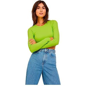 JACK & JONES Jixx Jaxfeline Le Rib T-shirt voor dames, Noos, lime punch, S