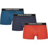 Urban Classics Herenonderbroek, boxershort, 3 stuks, ondergoed voor mannen in vele kleuren, maten S - 5XL, Mini Stripe Aop+Boxteal+Boxora, M