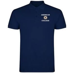AMERICAN COLLEGE USA Poloshirts Sport Ademend Gedrukt Kleding Unisex Mannen en Vrouwen Casual Model ACPLW7 Navy XS, Blauw, XS