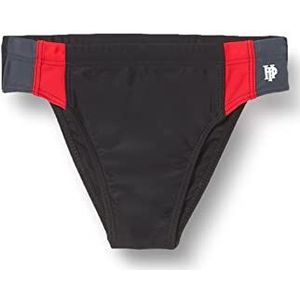 Hogedruk-zwembroek 515 zwart/grijs/rood, 12 jaar jongens