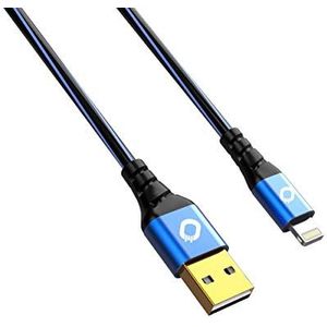 Oehlbach USB Plus LI - USB-kabel voor iPhone & iPad - USB Type A 2.0 naar Lightning - PVC-mantel - OFC, blauw/zwart - 1m
