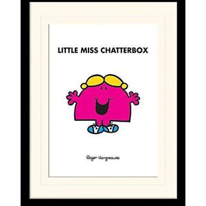 Mr Men & Little Miss Little Miss Chatterbox Gemonteerd & Ingelijst 30 x 40cm Print, Multi Kleur