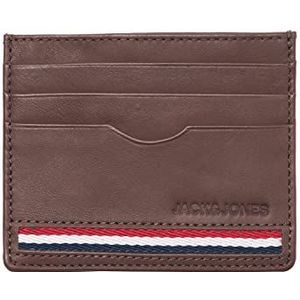 JACK & JONES JACSILAS Leather CARDHOLDER kaarthouder voor heren, bruin steen, één maat, Brown Stone, One size