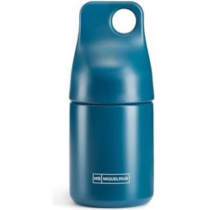 Miquelrius - Thermosfles, afmetingen Ø 70 x 155 mm, inhoud 200 ml, luchtdichte schroefsluiting, ophangring, BPA-vrije roestvrijstalen fles, kleur: blauw
