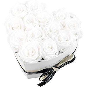 Infinity Flowerbox Hart geconserveerde roos, zuiver wit