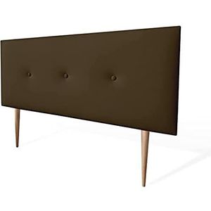 Somnia Descanso Gewatteerd Miami-hoofdeinde met poten, bekleding van hoogwaardig kunstleer, hout, chocolade, 170 x 60 cm (bed 160 cm)