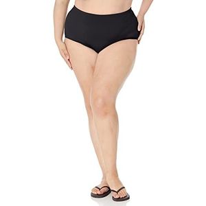 Maxine Of Hollywood womens Plus-size High Waist Hipster Swimsuit Bikini Bottoms, Black Solid Tricot, 24 Plus
