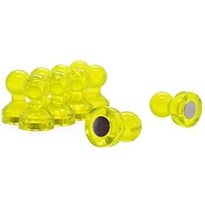 Magneet Expert® Kleine gele acryl Push Pin Magneet - 11mm dia x 17mm hoog (1 Pack van 10)