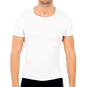 ABANDERADO Heren T-shirt met korte mouwen van katoen, Wit, XXL