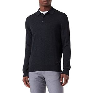 bugatti Heren 7100-25537 gebreid shirt, donkergrijs, normaal