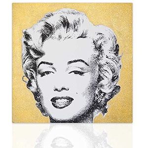 Moderne muurschildering op canvas met Marilyn Monroe op goudkleurige achtergrond, decoratie voor uw huis, moderne decoratie