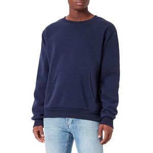 Yuka Gebreid sweatshirt voor heren met ronde hals polyester marine maat M, marineblauw, M