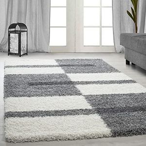 Shaggy Hoogpolig tapijt gestreept langpolig woonkamer
