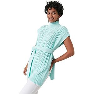 Trendyol Dames Regular Basic Coltrui Knitwear Trui, Munt, S