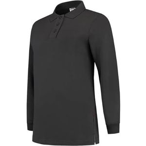Tricorp 301007 casual polokraag dames sweatshirt, 60% gekamd katoen/40% polyester, 280 g/m², donkergrijs, maat XXL