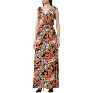 ZITHA Maxi-jurk voor dames, met allover-print, rood, meerkleurig., M