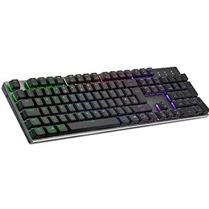 Cooler Master SK653 Wireless Mechanical Keyboard UK Layout - Bluetooth/Wired Hybrid, Full-Size, Low Profile Floating Keycaps, Red Switches, RGB Backlighting, PC & MacOS Compatible - Gunmetal Grey