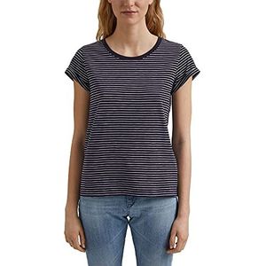 edc by ESPRIT Basic T-shirt voor dames met strepen, 400/Navy Gestreept, M