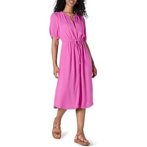 Amazon Essentials Dames Relaxed Fit Half-Mouw Taille Midi A-lijn Jurk, Felroze, XS