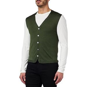 Hackett London Heren GMD Merino Silk SL CDI Vest Trui, Bruin (Khaki), M, Bruin (Kaki), M