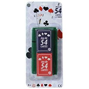 FLYPOP'S - Kaartspel en Mat Set - Kaartspel - 140357 - Multicolor - Karton - 2 tot 6 spelers - Bordspellen - Poker - Rummy - 22 cm x 11 cm - Vanaf 5 jaar.