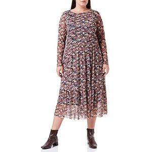 TOM TAILOR Dames Plusize maxi-jurk met bloemenpatroon 1034698, 30197 - Beige Small Floral Design, 44