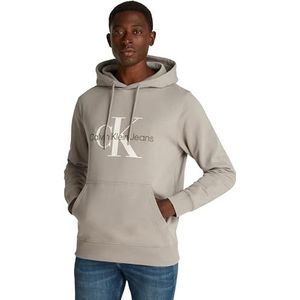 Calvin Klein Jeans heren seizoen MONOLOGO REGULAR HOODIE J30J320805 Pullover Hoodie, Grijs (Rock Ridge), 4XL, Grijs (Rock Ridge), 4XL grote maten