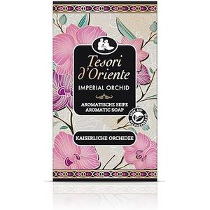 Tesori d'Oriente Vaste zeep 'Imperial Orchid', 125 g, aromatische handzeep met orchidee en oranjebloesem, lichaamszeep voor zachte reiniging van de huid, ritueel voor lichaam en zintuigen