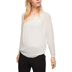 ESPRIT Collection Dames regular fit blouse subtiele plooien, wit (off white 110), 34