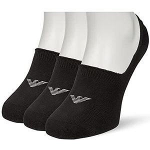 Emporio Armani 3-pack onzichtbare sokken voor heren, Zwart, Small-Medium