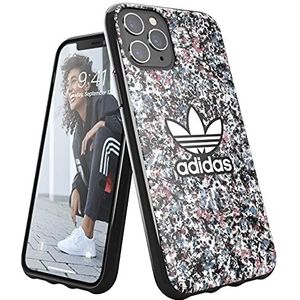 adidas Hoes ontworpen voor iPhone 11 Pro hoes, valgeteste hoezen, schokbestendige verhoogde randen, originele Belista bloemen Snap Case beschermhoes, zwart/troebel rozen/troebel blauw