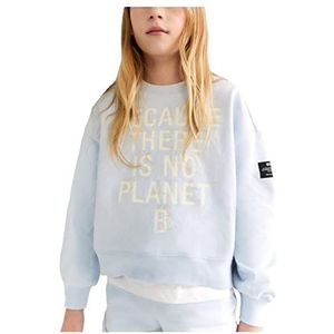 ECOALF, Airealf Sweatshirt voor meisjes, van katoen, gerecyclede stof, katoenen sweatshirt voor meisjes, lange mouwen, basic sweatshirt, Arctisch ijs, 6 Jaren