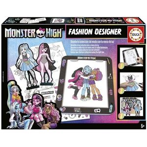 Educa - Monster High Design board, Monster High Fashion Designer Styling Workshop en daag je looks uit met Barbie Gurines op het mode-uitdagingspodium. Vanaf 5 jaar (19826)