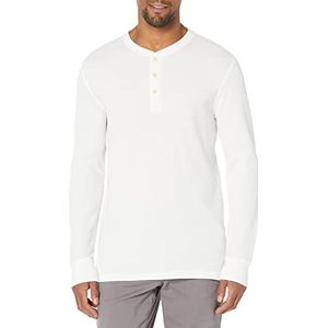 Amazon Essentials Heren Regular-fit lange mouwen wafel Henley Shirt, wit, XXL