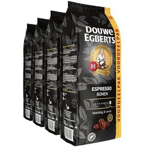 Douwe Egberts Koffiebonen Espresso (4 Kilogram - Intensiteit 09/09 - Dark Roast Koffie) - 4 x 1000 Gram