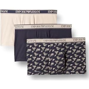 Emporio Armani Heren Trunks (3 stuks), beige/marijn St/Marin, L