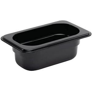 Vogue 1/9 Gastronorm Container 65mm 0,6 liter zwart Catering voedselopslagpan