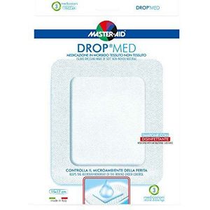 Master Aid Drop Med Extra Large 15 x 17 cm, 3 stuks