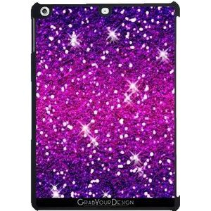 grabyourdesign Sparkle Glitter Roze Paars tees2go beschermhoes voor iPad Air zwart
