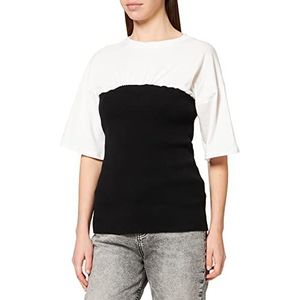 IPEKYOL Colorblock detailed dames t-shirt, zwart, M