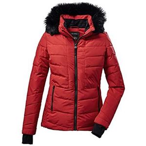 killtec Women's Gewatteerde jas/ski-jas met afritsbare capuchon en sneeuwvanger KSW 210 WMN SKI QLTD JCKT, red, 50, 37317-000