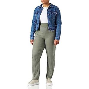 Bonateks, Vloeiend gesneden broek met zakken en elastische tailleband, EU-maat: 44, Amerikaanse maat: XL, kaki - gemaakt in Italië, groen, 44